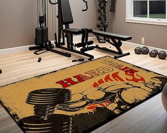 Turnteppich, Bodybulding Teppich, Train Hard GYM Teppich, Hantel Teppich, Gym Individueller Teppich, Fitness Teppich, Gain Sportteppich, Workout-Matte