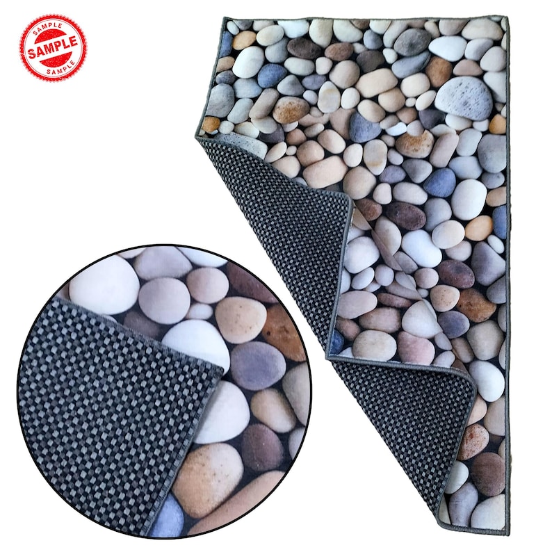 Stone Path Rug Stone Runner Rug,stone Patterned Rug,pebble Patterned Rug,beach Stones ...