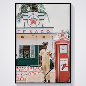 Texaco Retro Poster, Vintage Photo, Vintage Wall Art, Retro Wall Decor, Aesthetic Print, Man Cave Decor, Retro Photography, Bar Cart Print