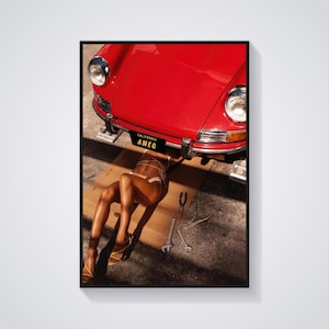 Póster de automóvil de moda, impresión de automóvil clásico, decoración de cueva de hombre, póster de automóvil antiguo, foto de automóvil antiguo, arte de pared vintage, decoración de pared de automóvil, deporte automovilístico