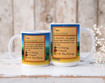 Stardew Valley Mok, Stardew Valley Gift, Stardew Valley Farm Cup, Stardew Valley Thee Mok, Thee Stats Cup voor Stardew Valley Lover, Game Mug