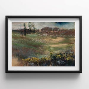 Rustic Landscape Painting, Vintage Wall Art, Warm Tone Print,  Country Meadow Wall Decor, Farmhouse Wall Decor, Vintage Art Print, L01
