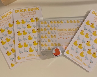 Duck Duck Goose Game and Dice Savings Challenge | Cash Stuffing | A6 Binder | Cash Envelope | Saving Tracker | Sinking Funds | Budgeting