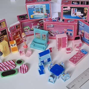 Miniatur Traummöbel Inspiriert - Version 1978 | Vollständiger Satz | 1/8 - 1/48 vintage A-Form 70s Spielset