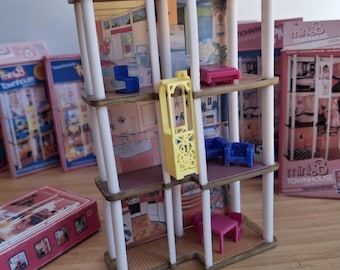 Vintage 70s Mini Townhouse | 1/8 Scale Fashion Doll Diorama Playset