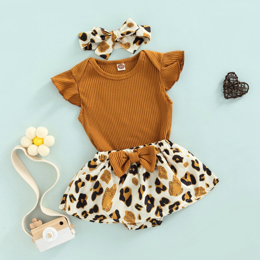 Baby Boho Brown Romper for Photo Adorable Flutter Sleeve Etsy