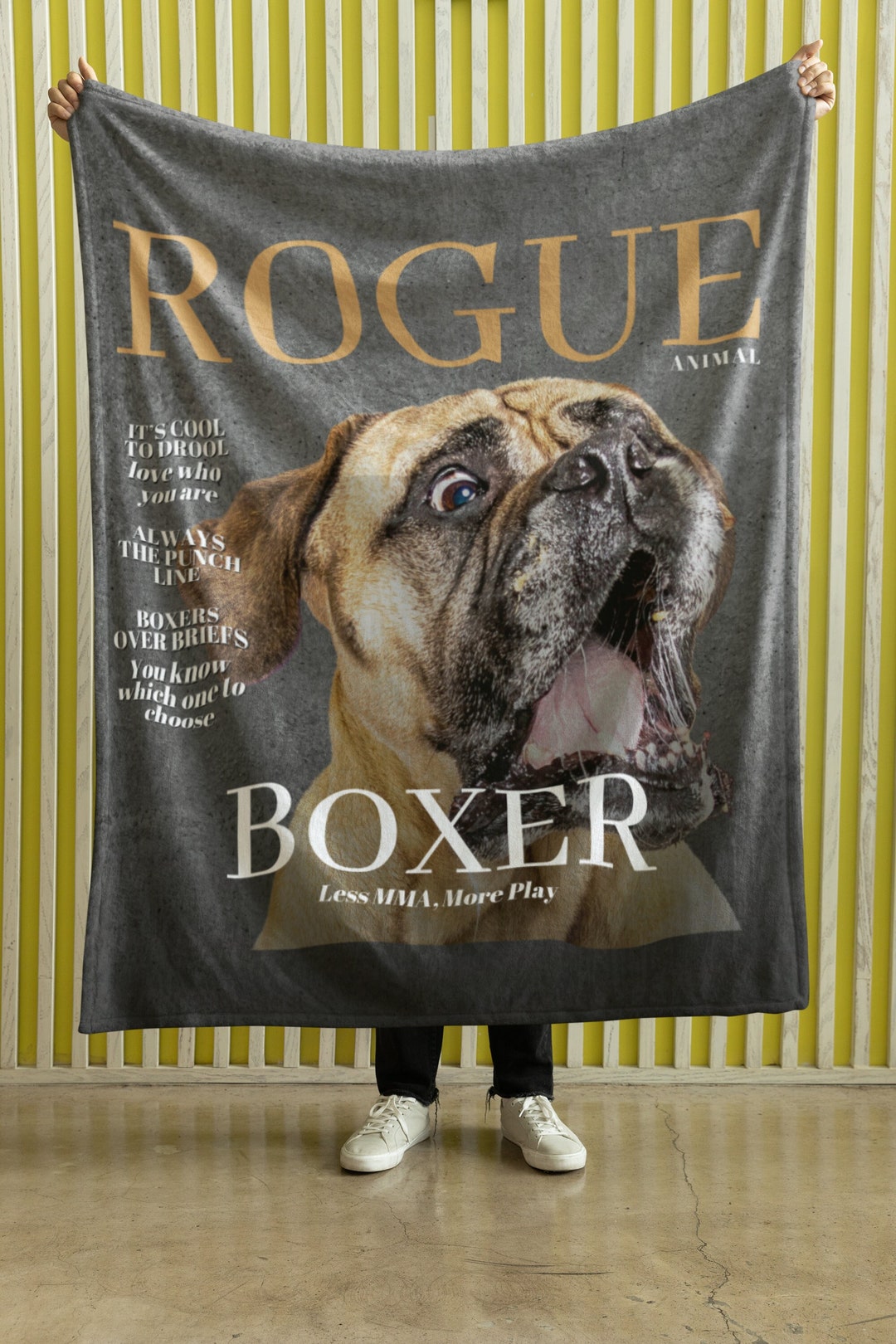 Boxer Dog Blanket, Popular Right Now, Trending Right Now, Gift for Him