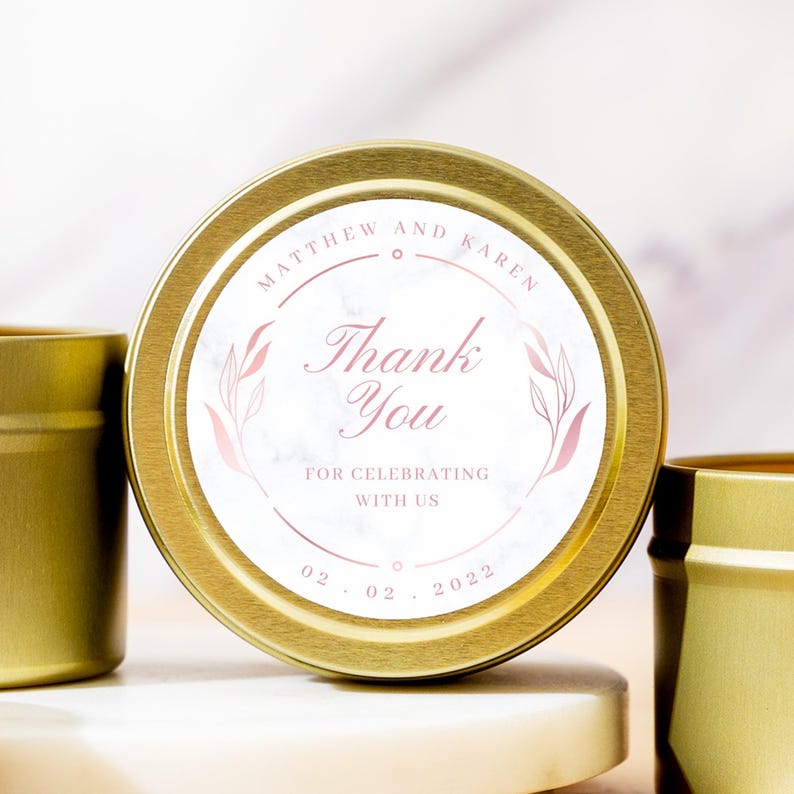 Wedding Favor Candle Blush Watercolor Floral Pink Bulk Guest Gift ...
