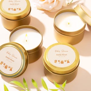 Baby Shower Favor Candle Neutral Script Classic Bulk Guest Gift Calligraphy Elegant Timeless Traditional Simple Sophisticated Decor B232