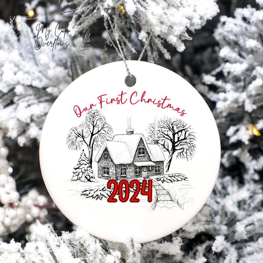 Hochzeitsgeschenk Ornament \"Unser Erstes Weihnachten\" – Mr. & Mrs., Mit Geschenkbox