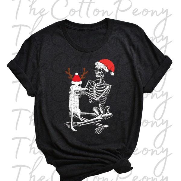 Skeleton Santa Png, Cat Png, Christmas Hat Png, Christmas Digital Design, Christmas Png, Skeleton Png, Emo Png, Emo Christmas