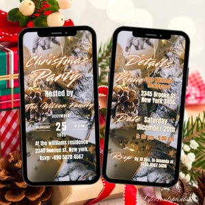 Digital Christmas Tree Party Invitation Video Template Animated Christmas Party Invitation Christmas Party Ecard Christmas Party Invite