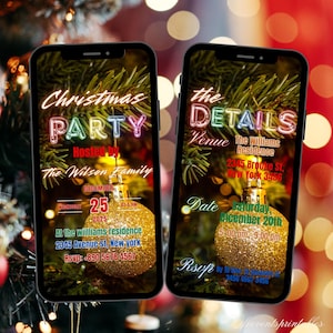 Digital Christmas Tree Party Invitation Video Template Animated Christmas Party Invitation Christmas Party Ecard Christmas Party Invite