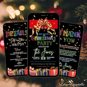 Digital Christmas Tree Party Invitation Video Template Animated Christmas Party Invitation Christmas Party Ecard Christmas Party Invite