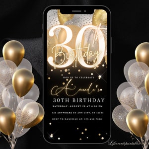 Invito digitale per il 30° compleanno, 30° invito elettronico, 30° invito per compleanno, 30° invito alla festa, 30° invito digitale, Invito digitale