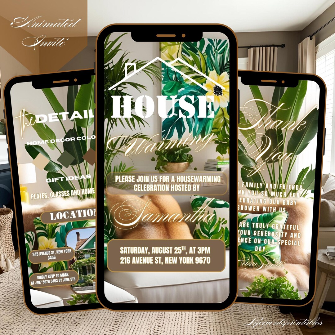 Digital Housewarming Party Invitation Template, New Apartment Home ...