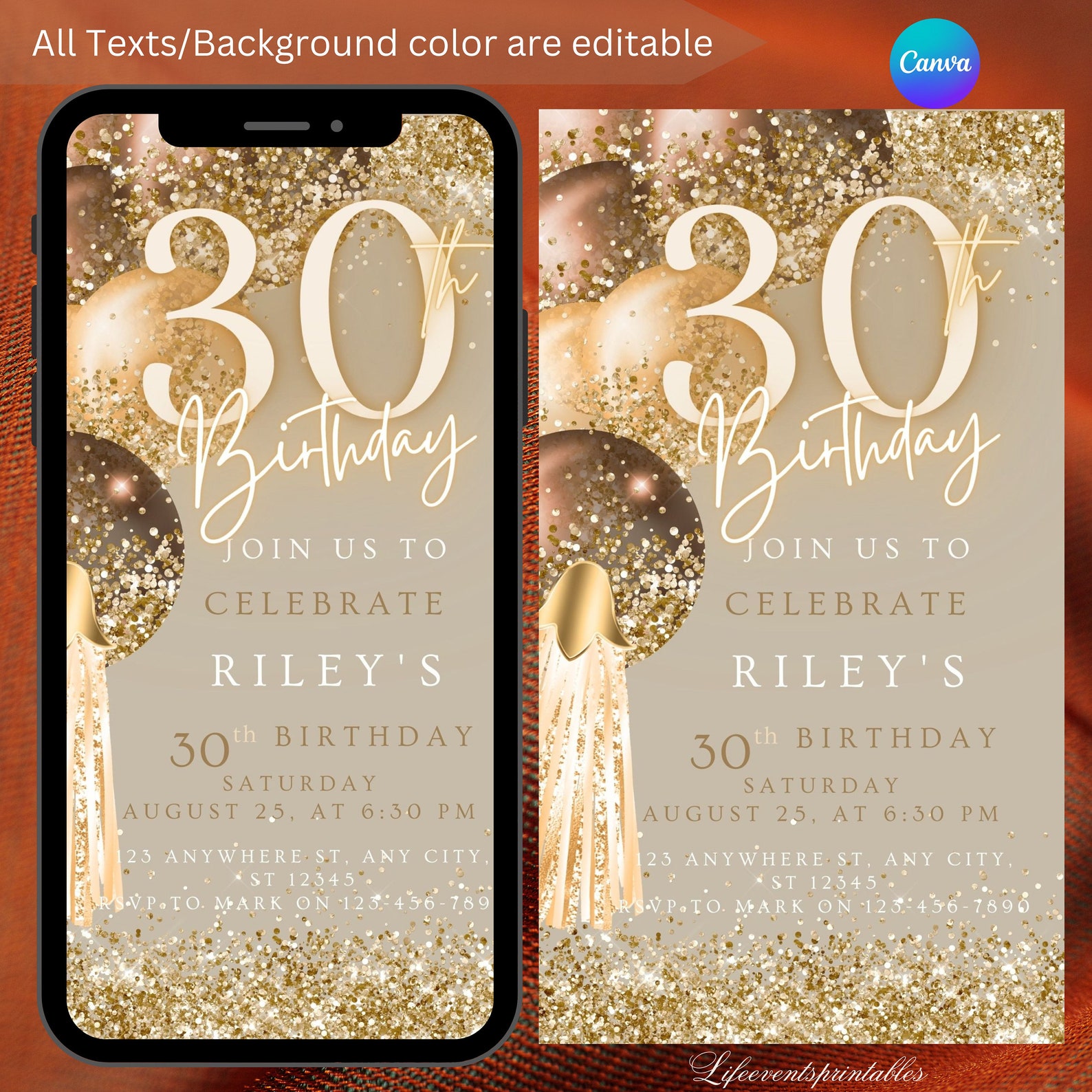 Thirty Birthday Invitation, 30th Birthday Invite, Thirtieth E-invite ...