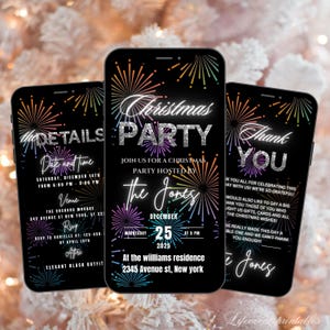 Digital Christmas Tree Party Invitation Video Template Animated Christmas Party Invitation Christmas Party Ecard Christmas Party Invite