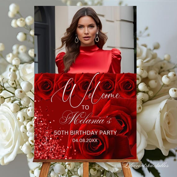 Floral Birthday Welcome Sign Template, Photo Birthday Poster Party Decor With RED Roses, Milestone Sign, Birthday Welcome Sign Editable - Etsy Israel Floral Birthday Welcome Sign Template, Photo Birthday Poster Party Decor With RED Roses, Milestone Sign, Birthday Welcome Sign Editable - Etsy Israel