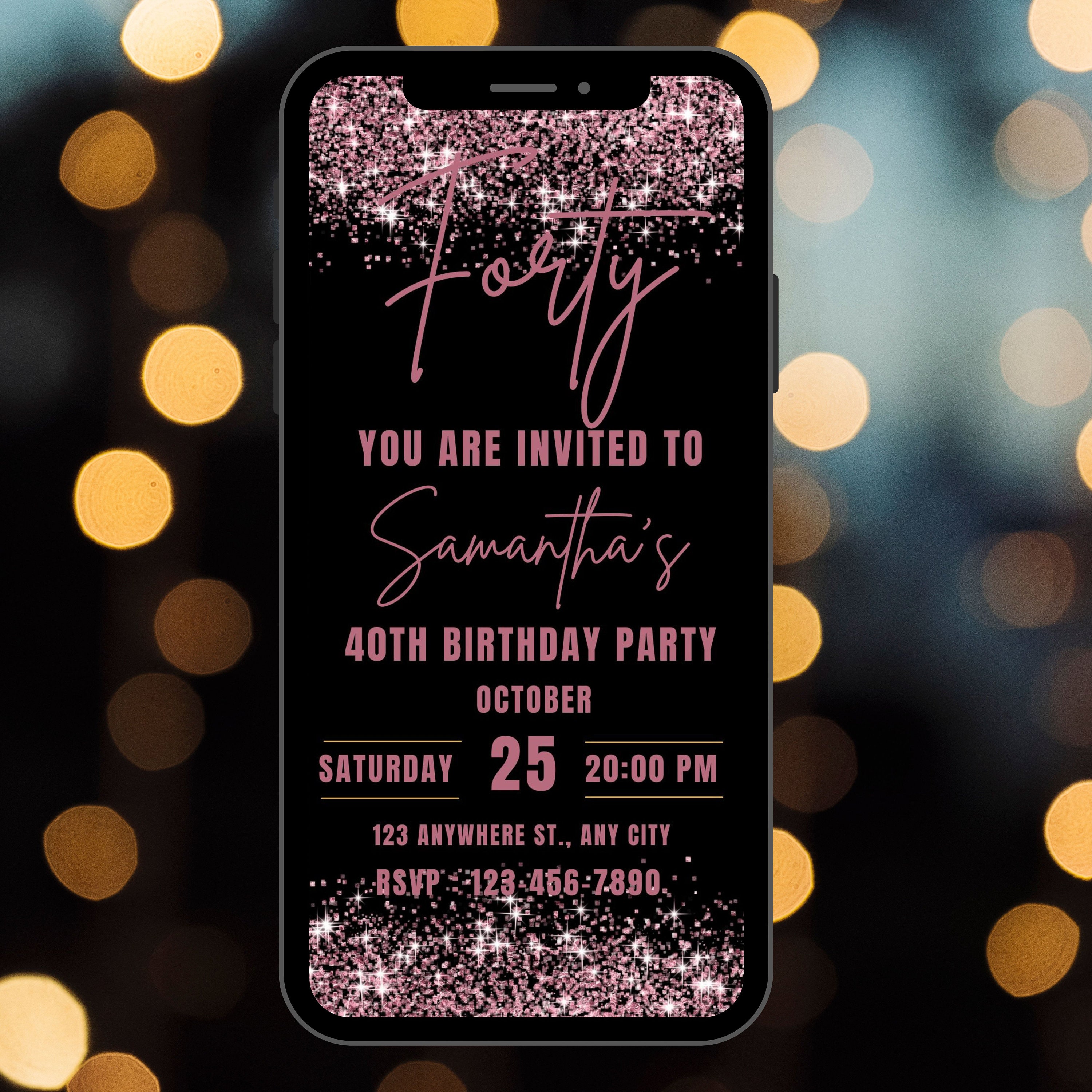 Text Message Invite Digital Birthday Invitation Template, Electronic Birthday Invitation ...