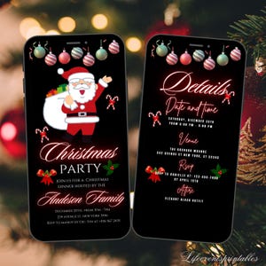 Digital Christmas Party Invitation Video Template Animated Christmas Party Invitation Christmas Party Video Ecard Christmas Party Invite