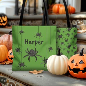 Trick or Treat Bag Personalized Halloween Treat Bag Custom Name Trick or Treat Bag Elegant Halloween Bag Personalized Spider Bag Gift