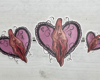 Valentine's Day Stickers || Original Illustrations || Love, Cats, and Pleasure || Waterproof Matte Vinyl Stickers