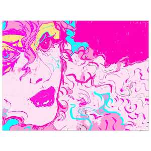 Hot Pink Pop Art Poster Original Illustration on Premium Matte Poster Paper