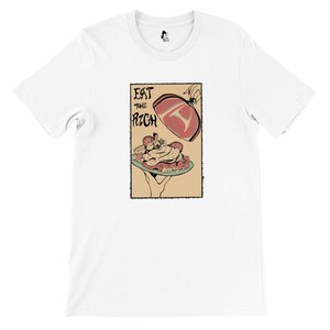 EAT THE RICH Unisex Crewneck T-Shirt Original Illustration Handgezeichnete Sozialistische Antikapitalistische