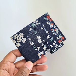 Vegan wallet. Kimono cotton wallet "Madoka". Cotton and paper wallet