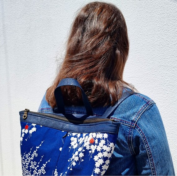 Handmade Vintage Kimono backpack from Japan. Kimono Backpacks – KIMONO REBORN TOKYO main image 3