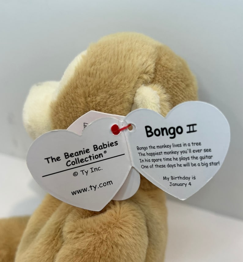 Ty Beanie Babies Bongo II, Valentino II, Bones II 30th Anniversary Toy