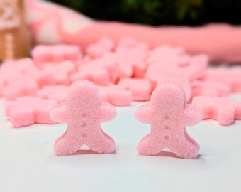 Pink Christmas Sugar Cubes: Gingerbread Men, Trees, Santa - Tea, Coffee, Champagne Sweetener