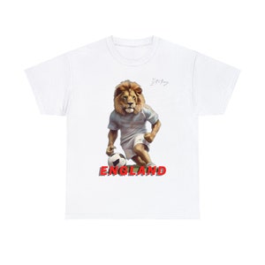 England Football T-Shirt Artist Designer Watercolour T Shirt, English Lion, S M L XL 2XL 3XL 4XL 5XL - Gift Present Christmas Birthday