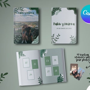 NATURE, Álbum de cromos personalizado, Plantilla de Canva, Regalo para parejas, Libro imprimible con fotos customizado, Regalo San Valentín