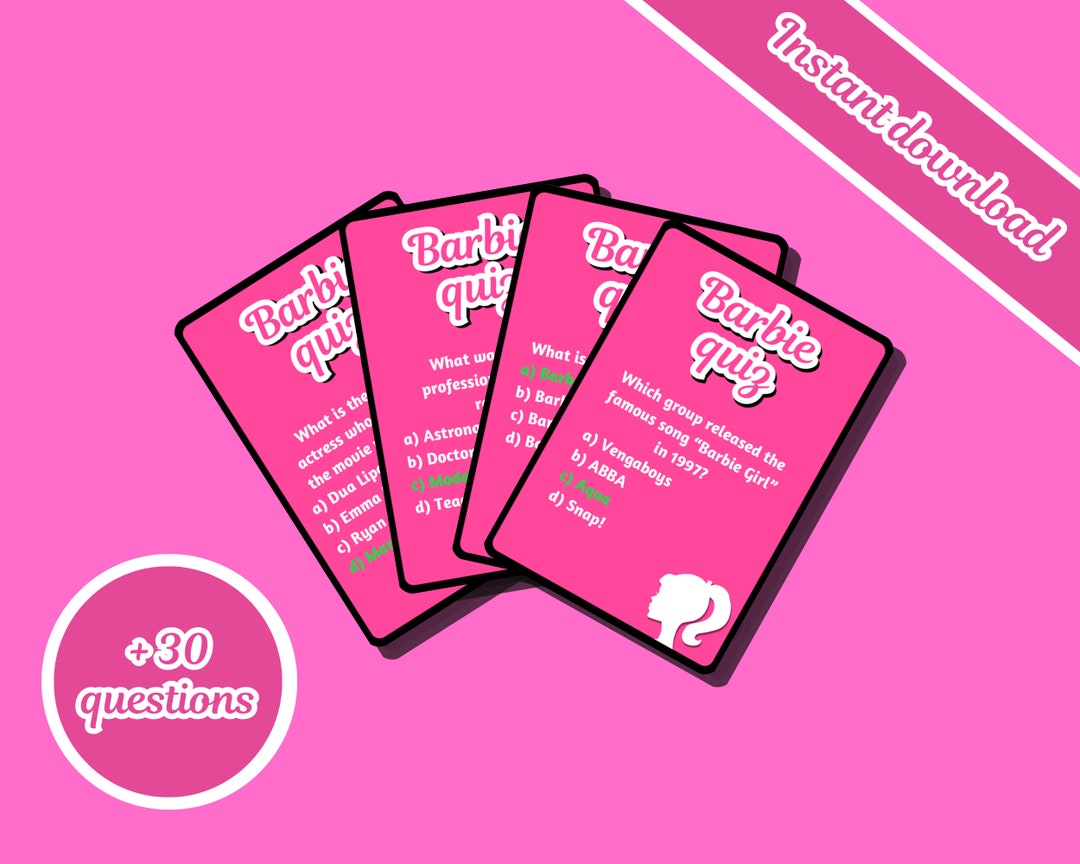 TRIVIAL BARBIE EDITION Barbie Board Game, Barbie Card Game, Trivial