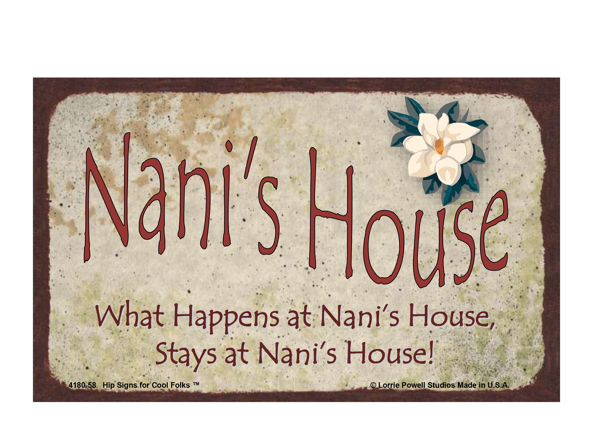 置物 nashu4mama Deluxe Wood Magnet Nani's House Magnetic Sign, 5x8