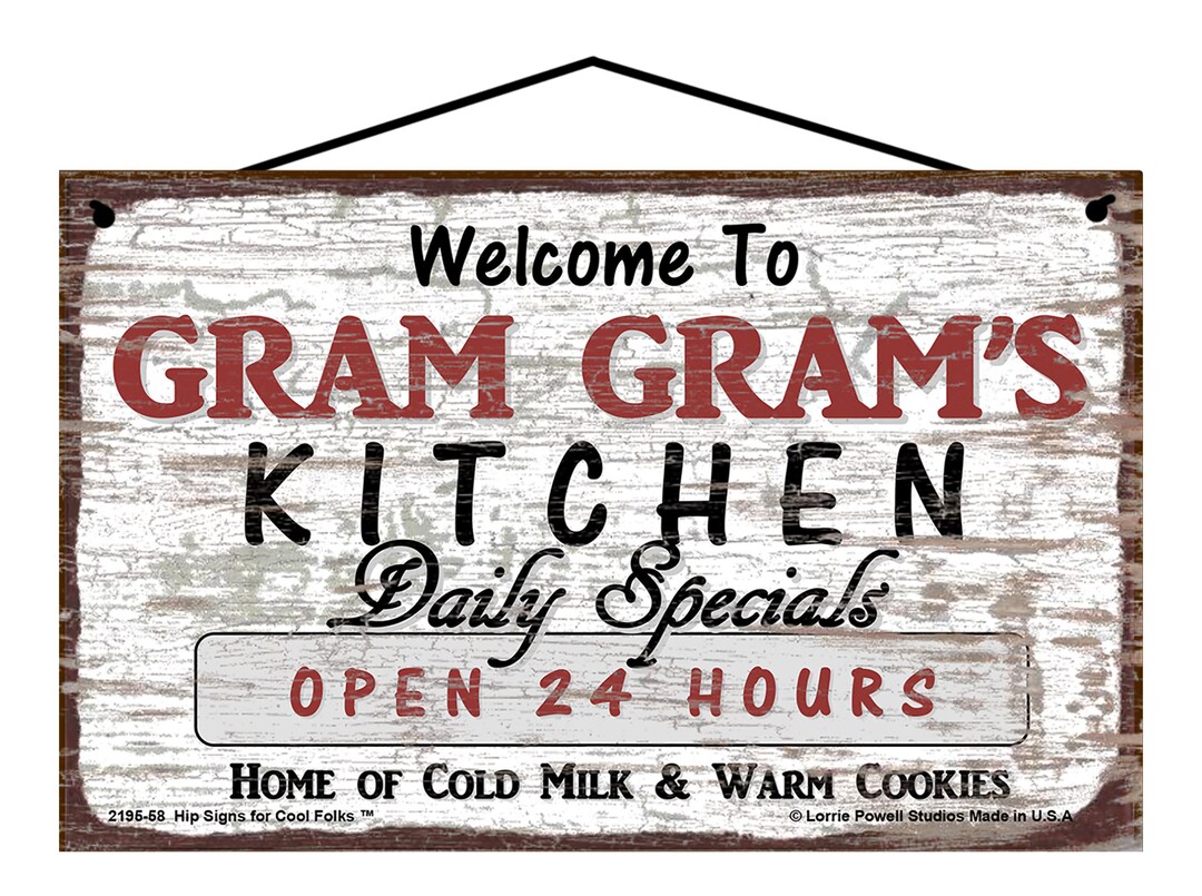 Welcome to Gram Gram's Kitchen Sign Vintage Style Home Decor - Daily ...