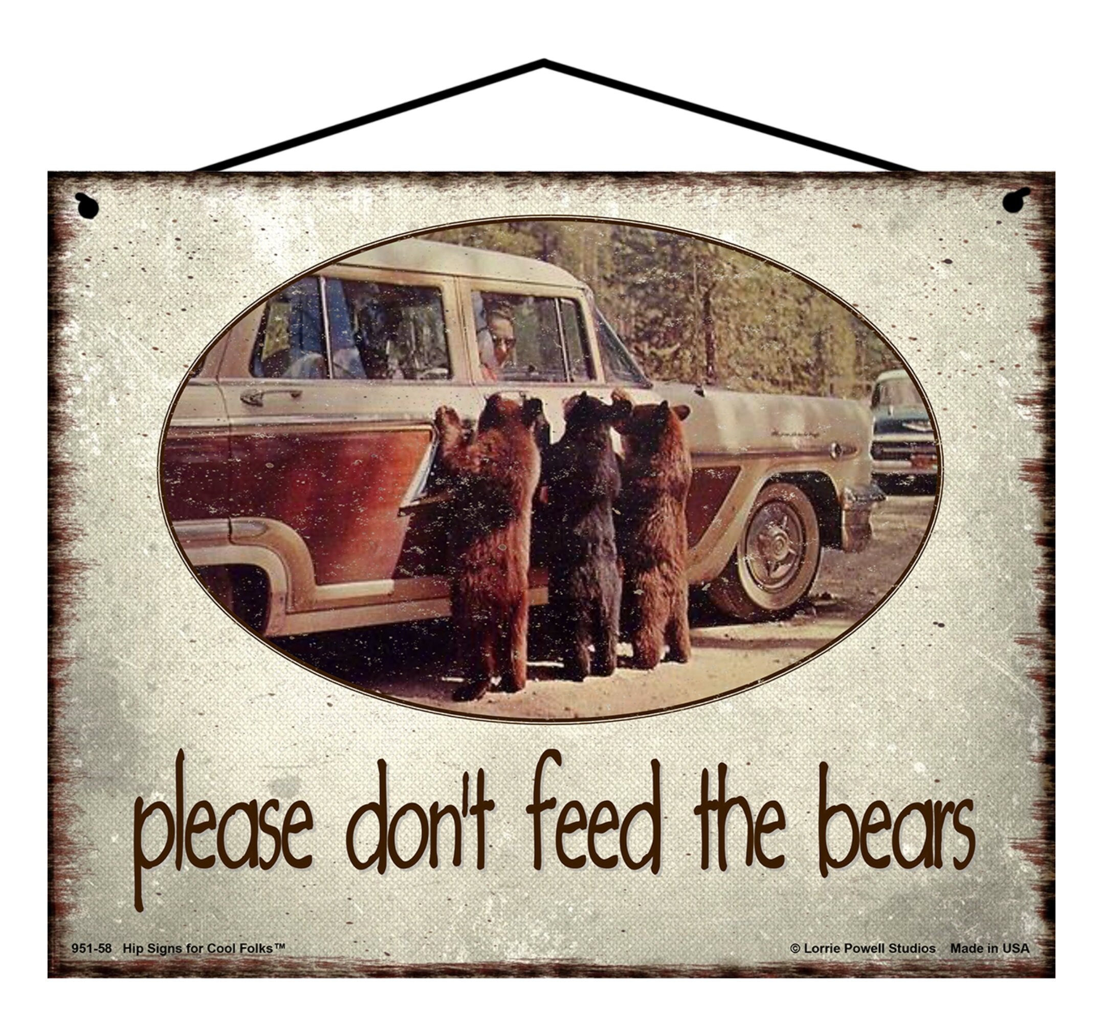 Bear Themed Sign - Please Don't Feed the Bears - Vintage Style Funny ...