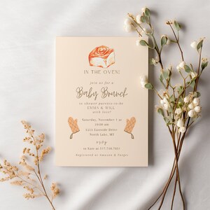 Bun in the Oven Baby Shower Brunch Invitation Customizable Template ...