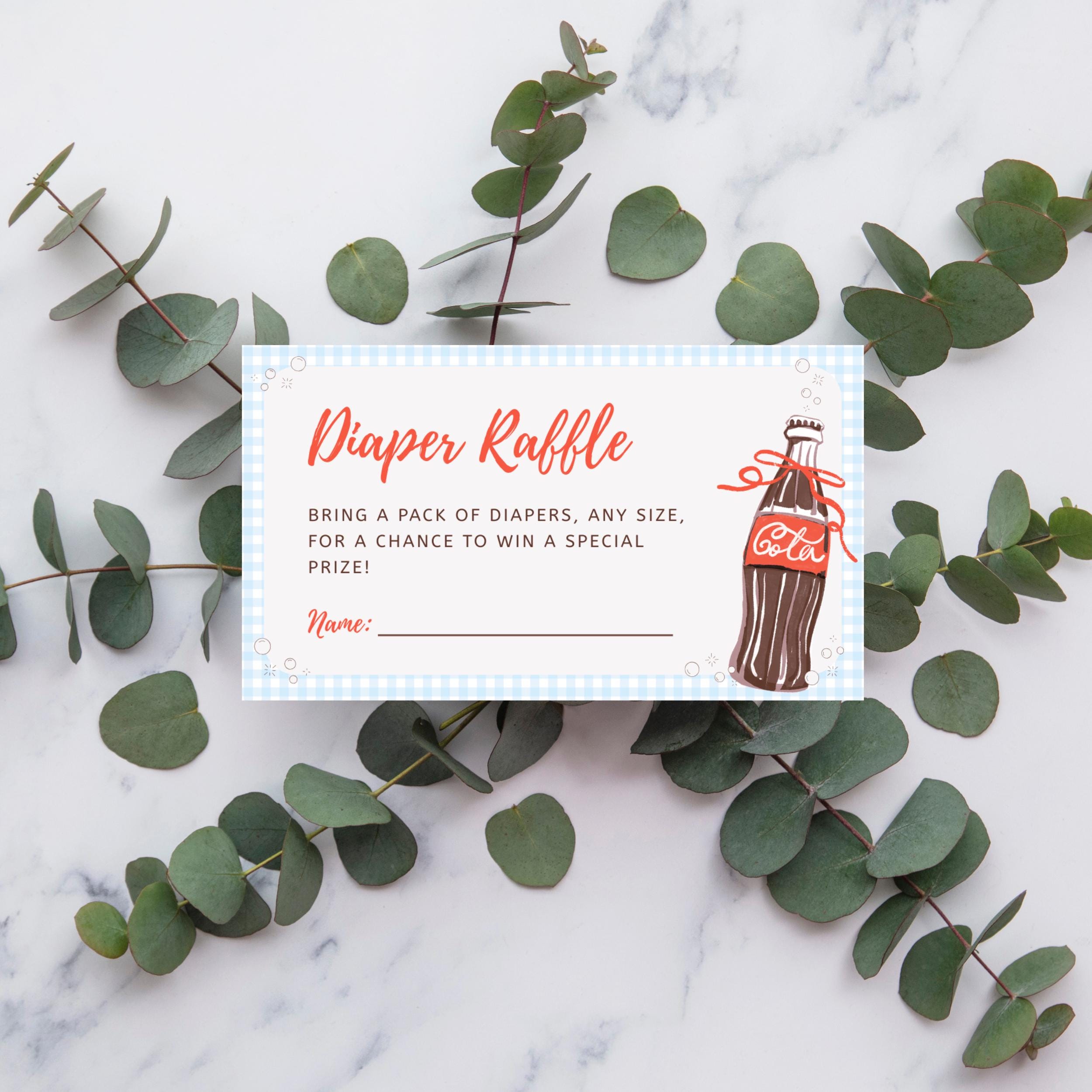 Coca Cola Icon Raffle She's Ready to Pop! Diaper Raffle Card Baby Shower Customizable ...