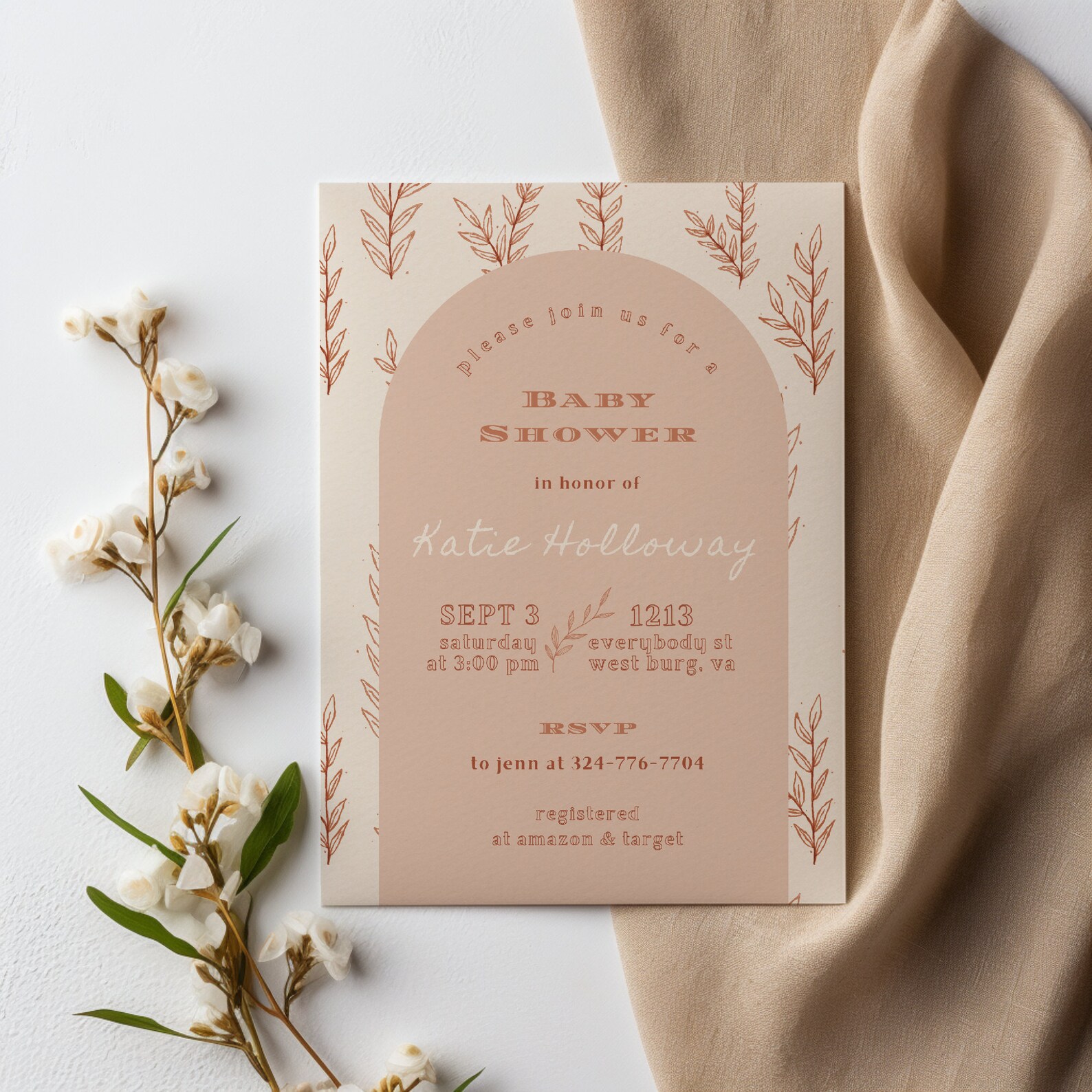 Boho Arch Baby Shower Einladungskarten – 20 Stück Mit Umschlägen, Doppelseitig Bedruckt, 10,2x15,2 Cm, Geschlechtsneutral