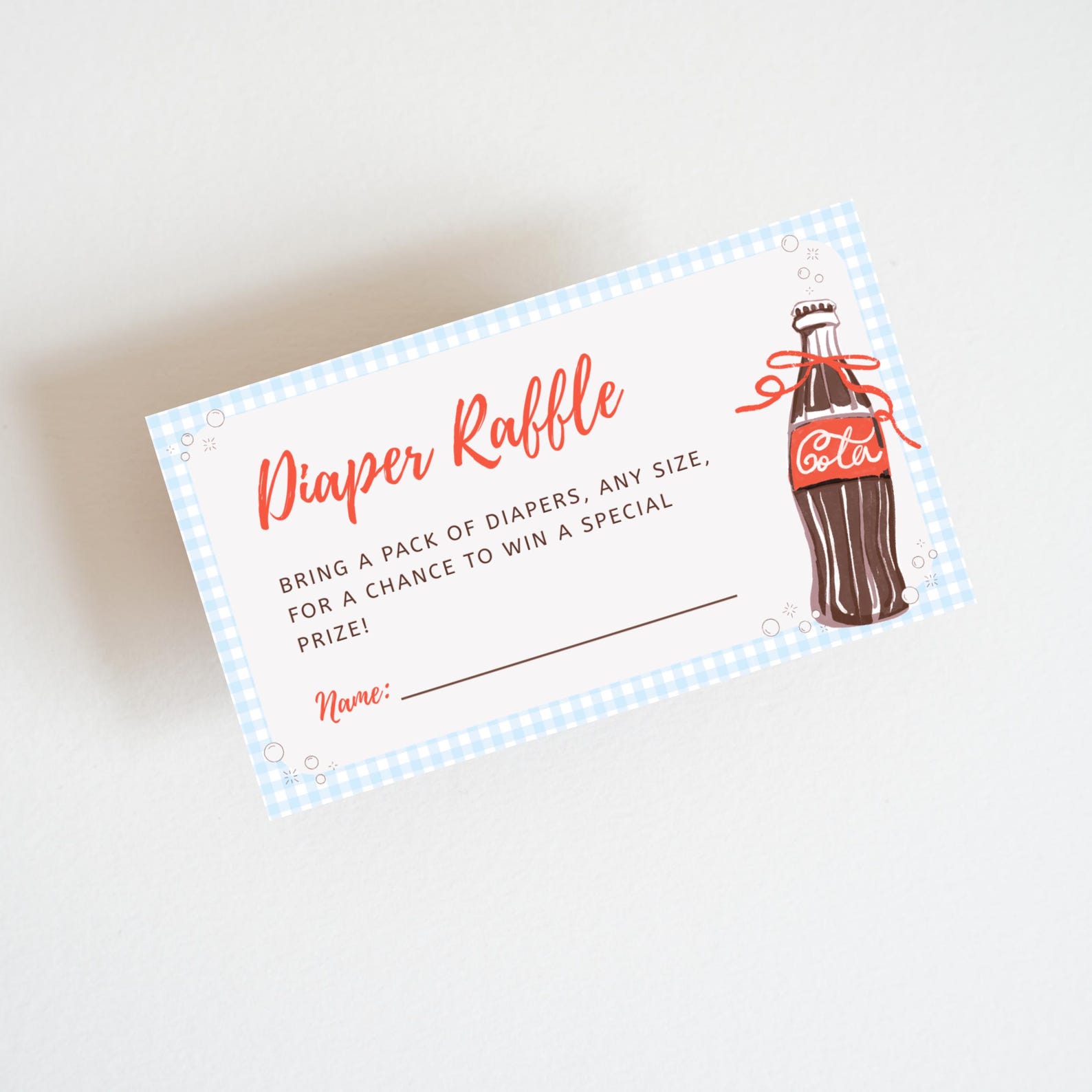 Coca Cola Icon Raffle She's Ready to Pop! Diaper Raffle Card Baby Shower Customizable ...