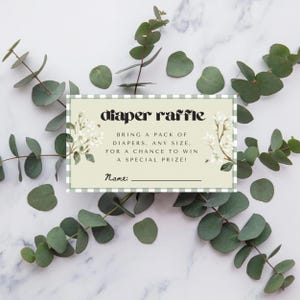 A Little Honey Diaper Raffle Baby Shower Card Customizable Template, Honey Bee Theme Green Plaid Gender Neutral Invite, Editable Printable