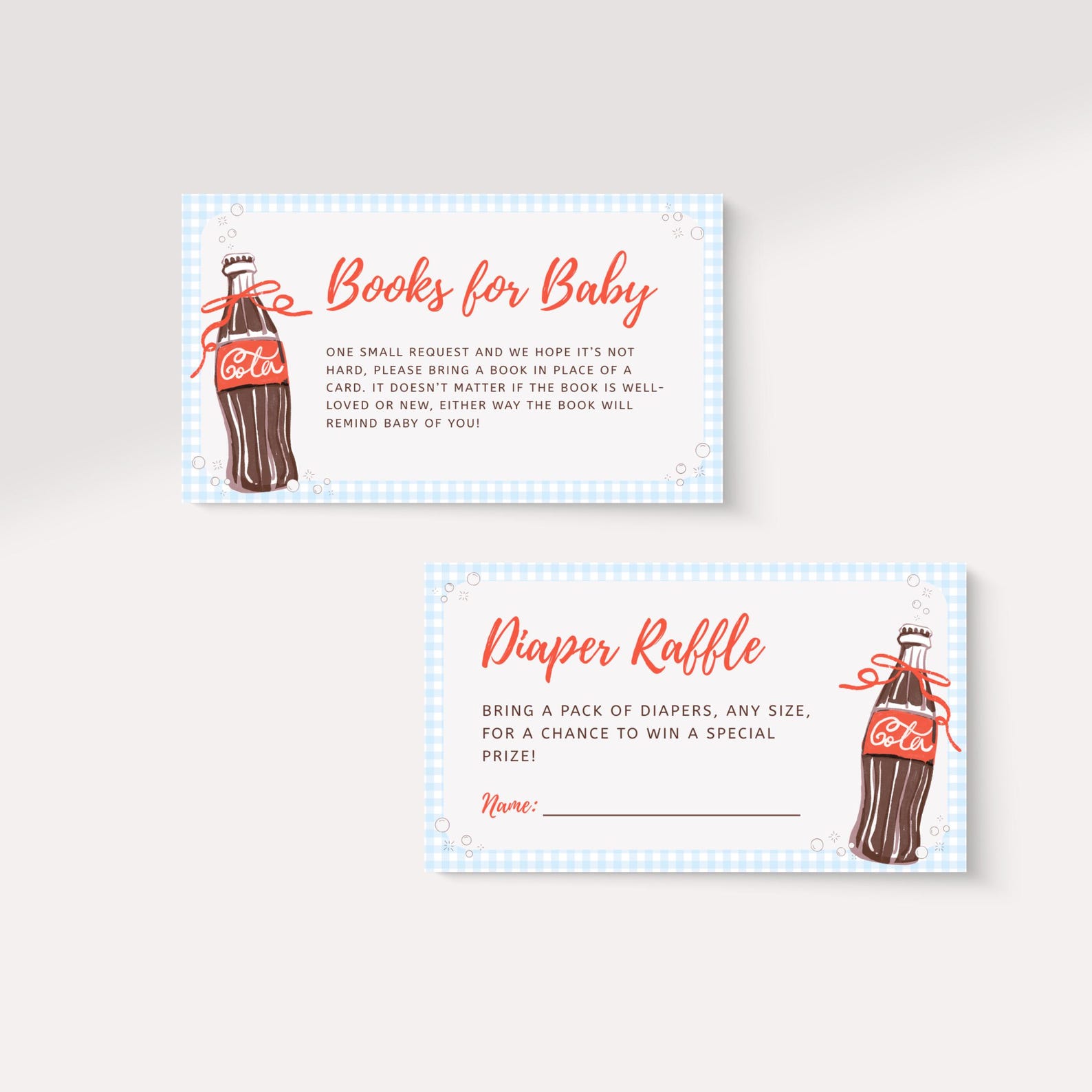 Coca Cola Icon Raffle She's Ready to Pop! Diaper Raffle Card Baby Shower Customizable ...