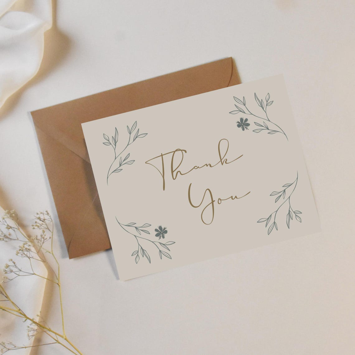 Thanks Fg Woodland Animals Thank You Printable Folded Card, Simple Sweet Vintage ...