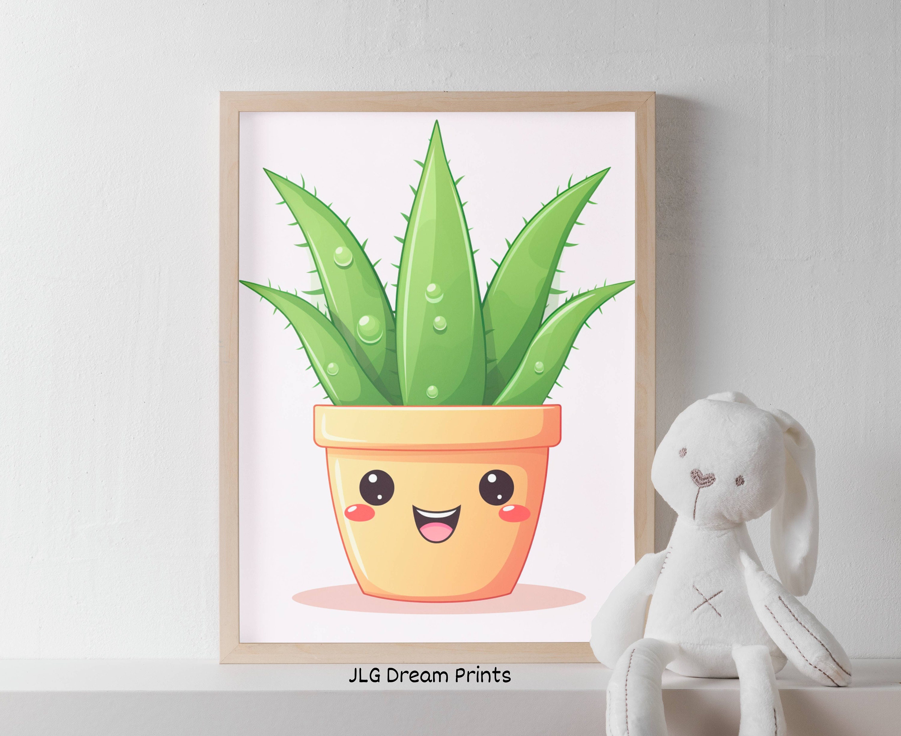 Kawaii Aloe Vera Plant Print, Cute Home Decor (digital Download) - Etsy
