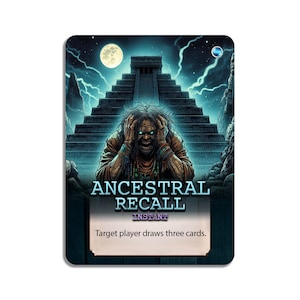 Ancestral Recall - Magic Playtest Proxy - Fullart - Etsy Ancestral Recall - Magic Playtest Proxy - Fullart - Etsy