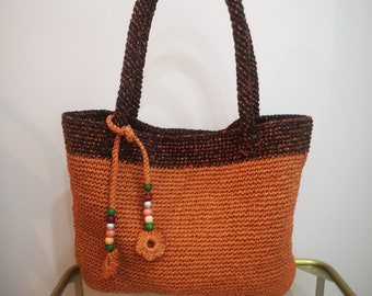 Crochet Shoulder Bag, Paper Rope Bag, Handmade Crochet Bag, For Women, For Girlfriend