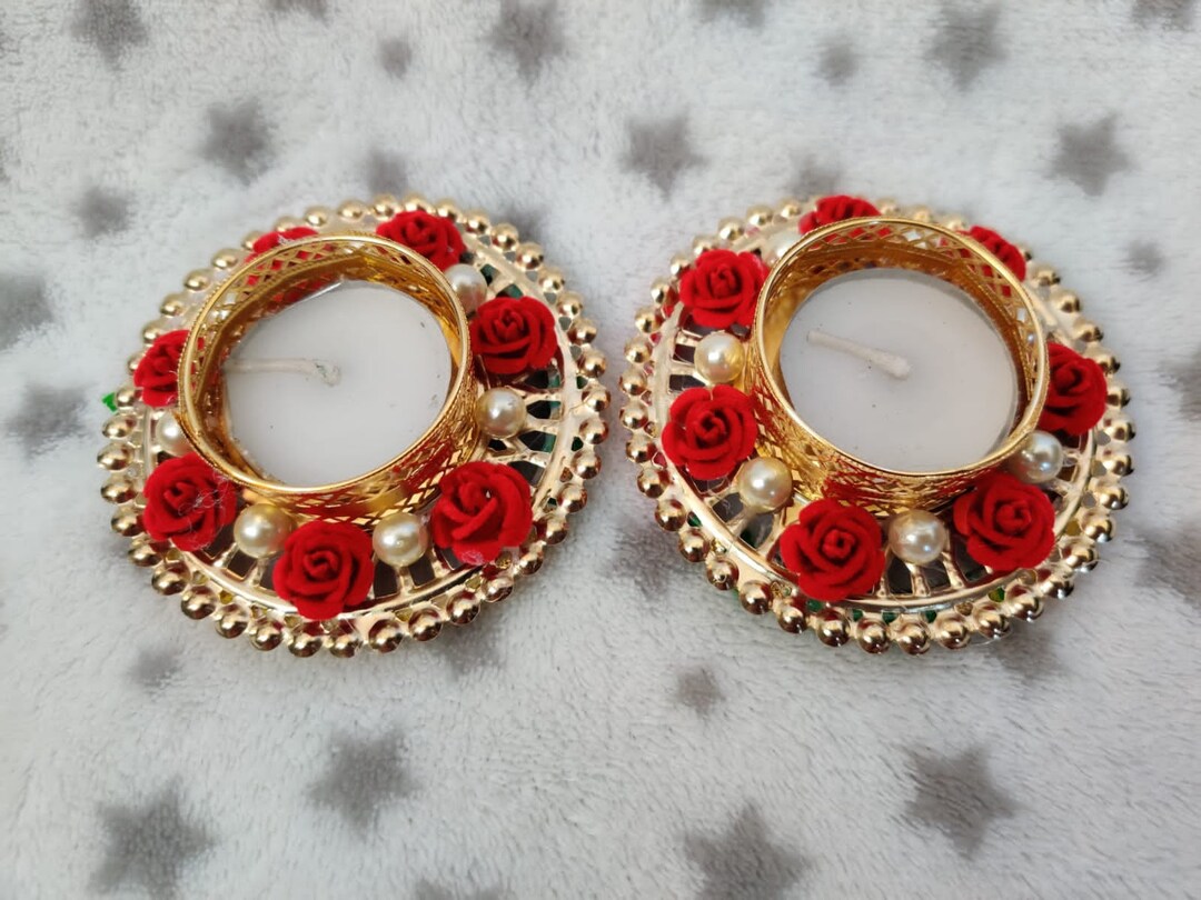Handmad Red Color Tea Light Holders Diwali Diyas Diwali Etsy
